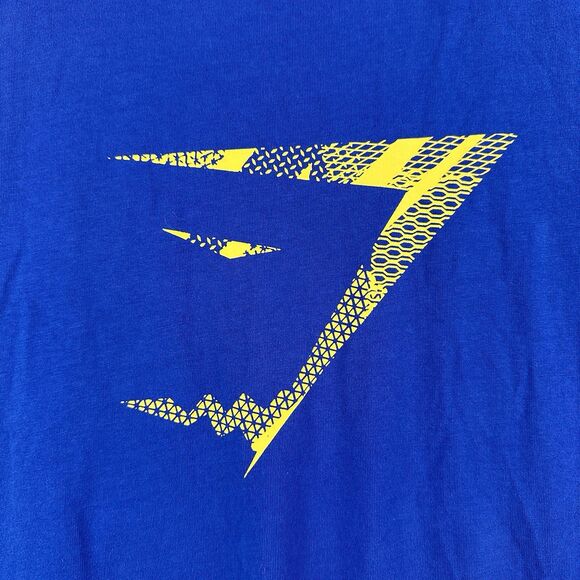 Gymshark Infill Stringer Tank Shirt Mens XL Blue Graphic Logo Racerback Workout - Picture 3 of 12